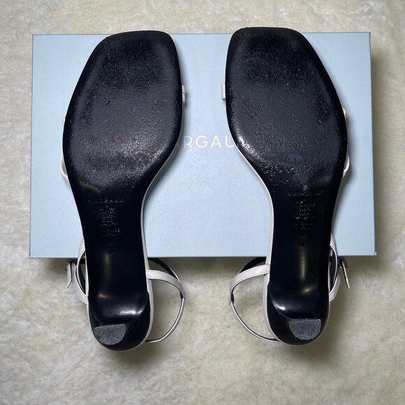 Margaux NY Dylan Sandal in Ivory White Nappa EU 41 US 10 Wide - Picture 8 of 10